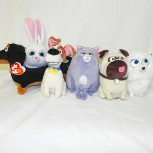 Secret Life of Pets Ty Beanie Babies, set of 6